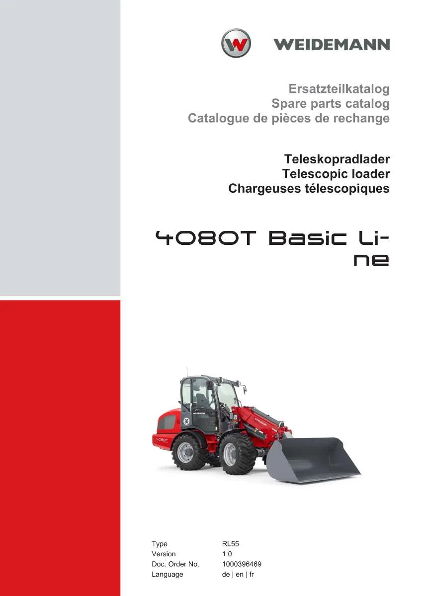 Weidemann Wheel Loader 4080T Basic Line Parts List | Instant PDF Download