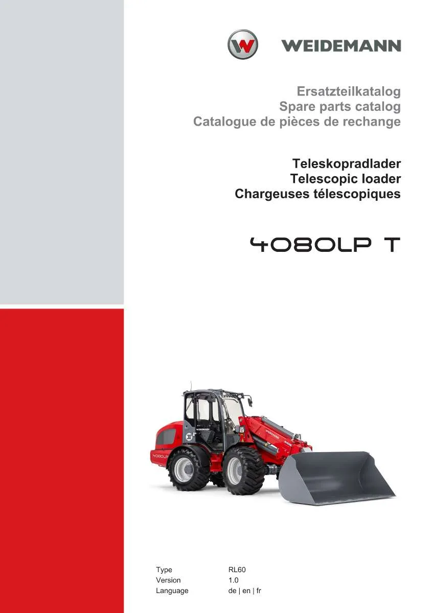 Weidemann Telescopic loader 4080LP T Parts List | Instant PDF Download
