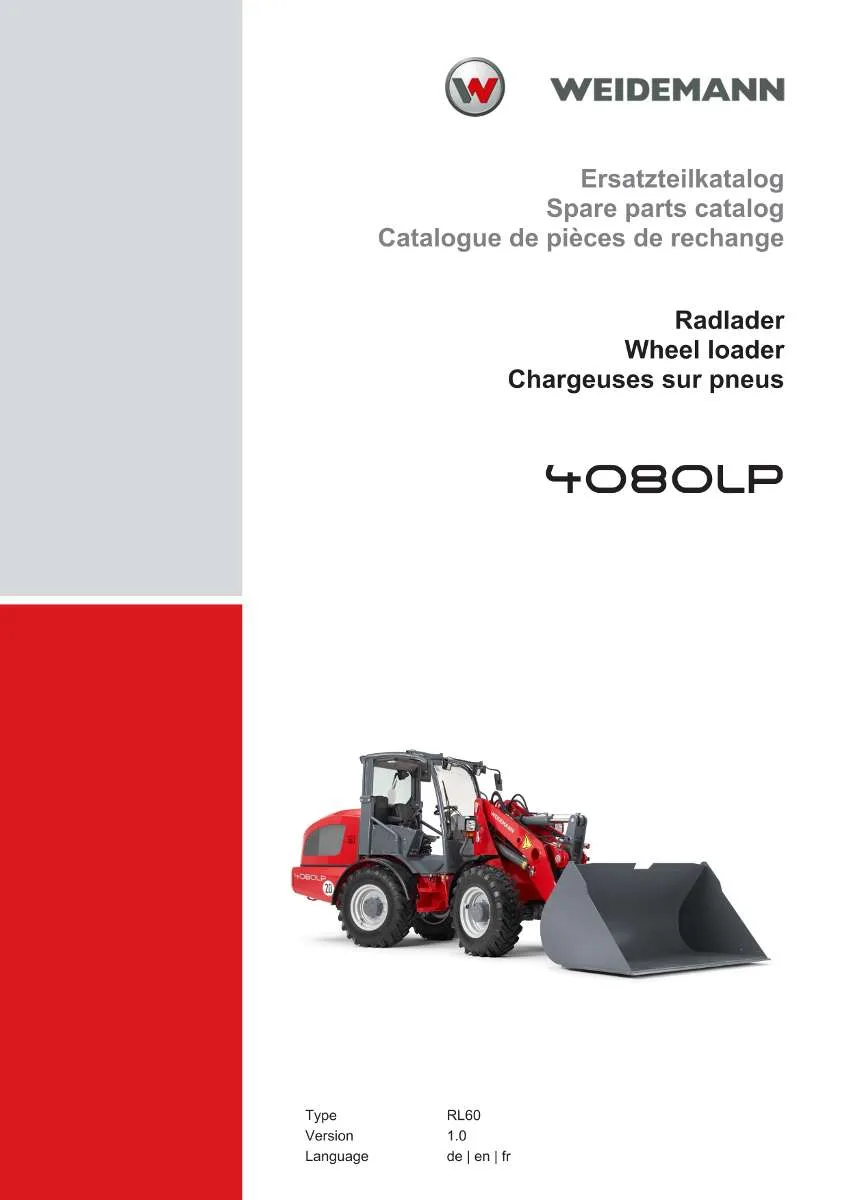 Weidemann Wheel Loader 4080LP Parts List | Instant PDF Download