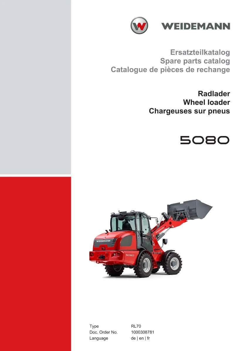 Weidemann Wheel Loader 5080 Parts List | Instant PDF Download