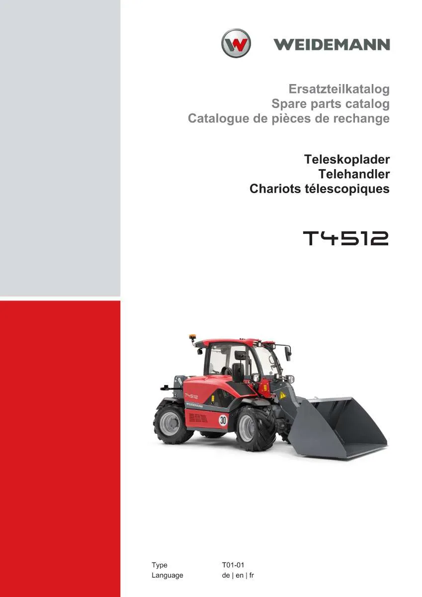Weidemann Wheel Loader T4512 Parts List | Instant PDF Download