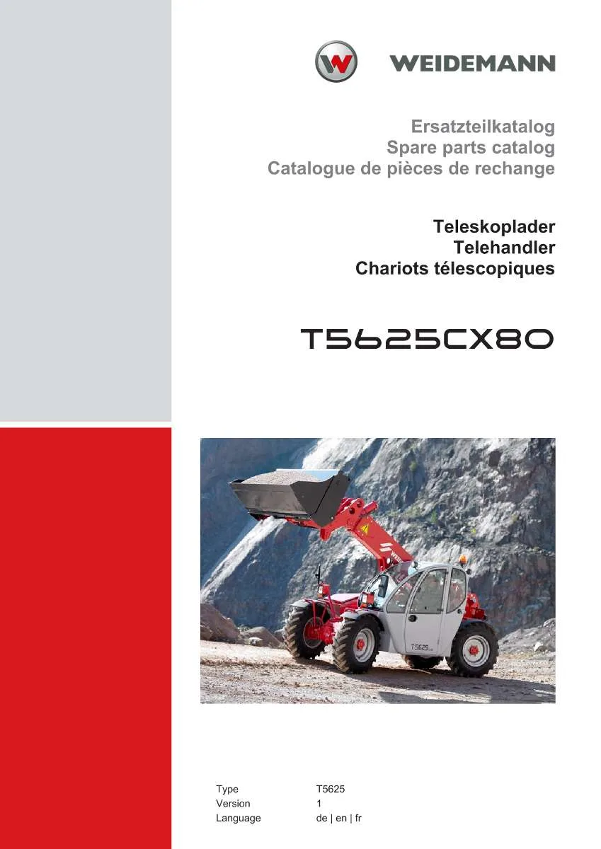 Weidemann Wheel Loader T5625CX80 Parts List | Instant PDF Download
