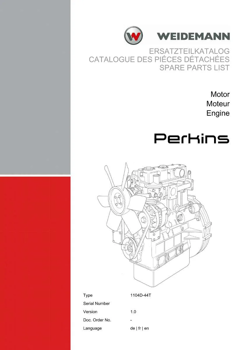 Perkins Engine 1104D-44T Parts List | Instant PDF Download