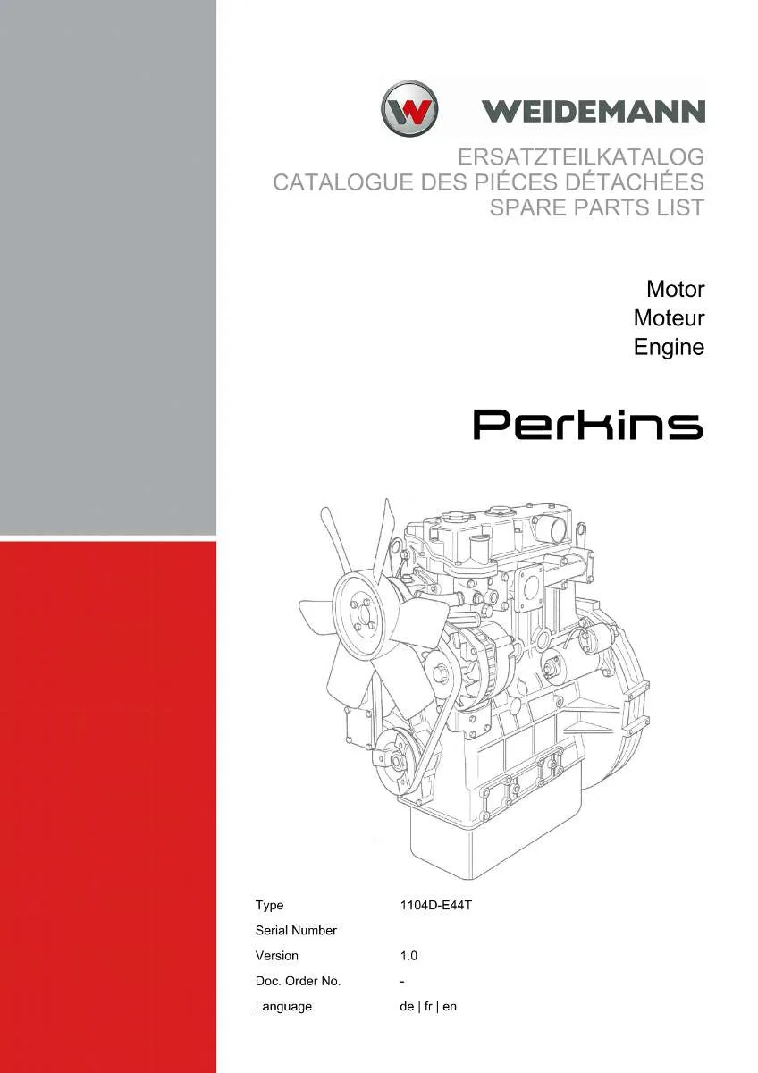 Perkins Engine 1104D-E44T Parts List | Instant PDF Download