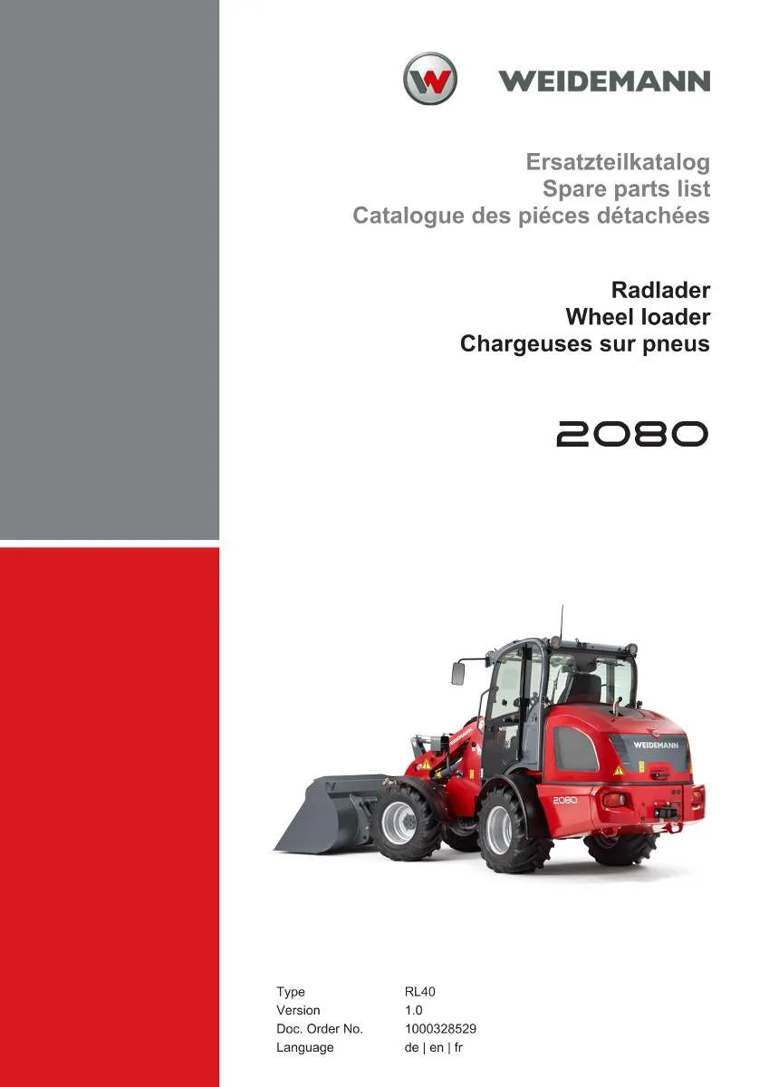 Weidemann Wheel Loader 2080 Parts List | Instant PDF Download