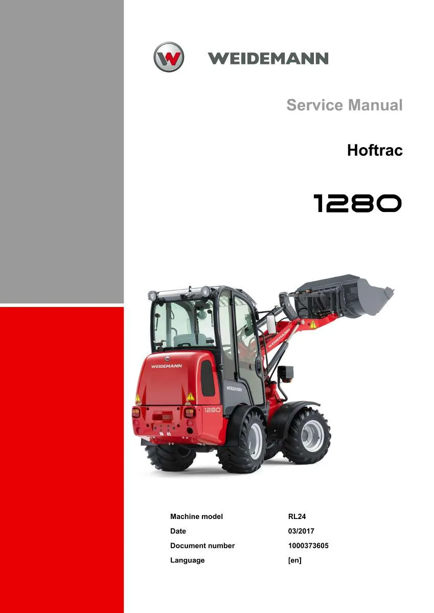 Weidemann Hoftrac 1280 Service Manual | Instant PDF Download