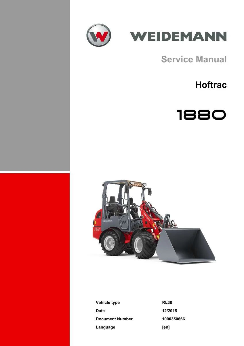 Weidemann Hoftrac 1880 Service Manual | Instant PDF Download