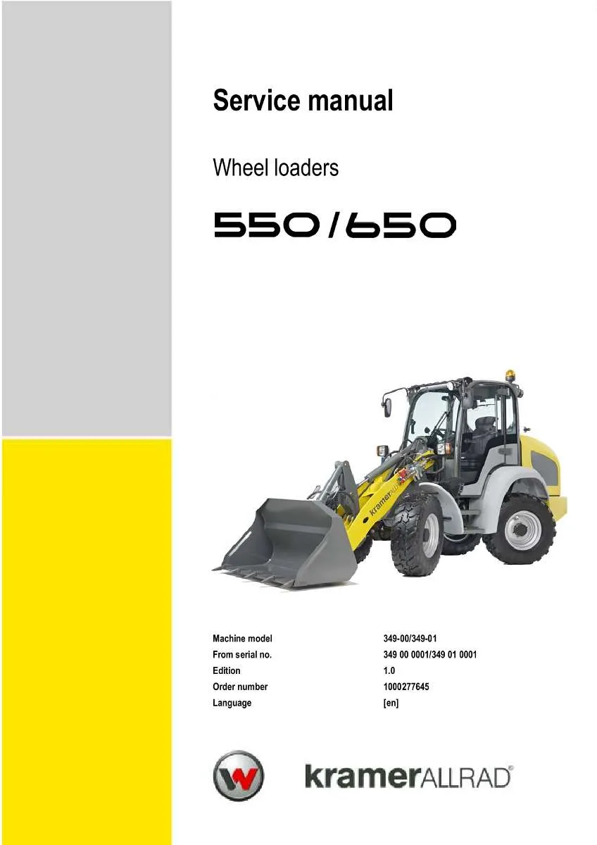 Wacker Neuson Kramer Wheel loader 550 / 650 Repair Handbook | Instant PDF Download