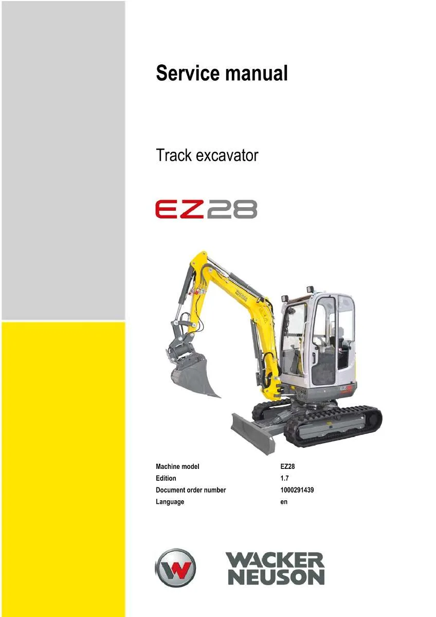 Wacker Neuson Kramer Track Excavator EZ28 Repair Handbook | Instant PDF Download
