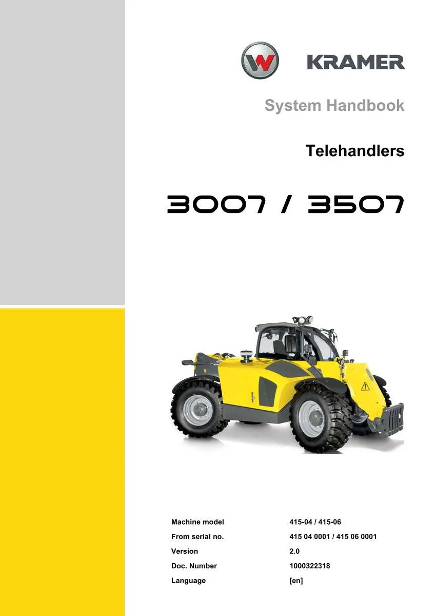 Wacker Neuson Kramer Telehandler 3007, 3507 Repair Handbook | Instant PDF Download