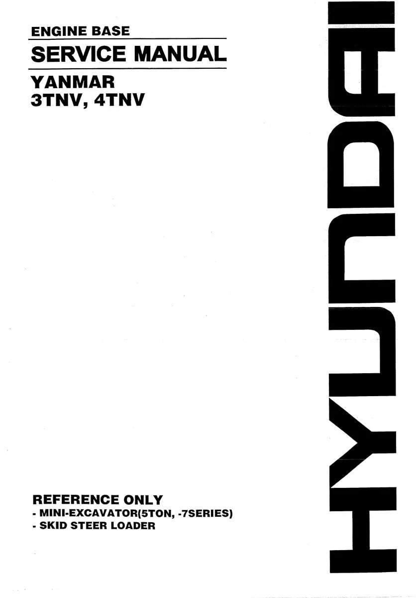 Yanmar 3Tnv, 4Tnv Engine Service Manual PDF | Workshop Repair | Instant Download