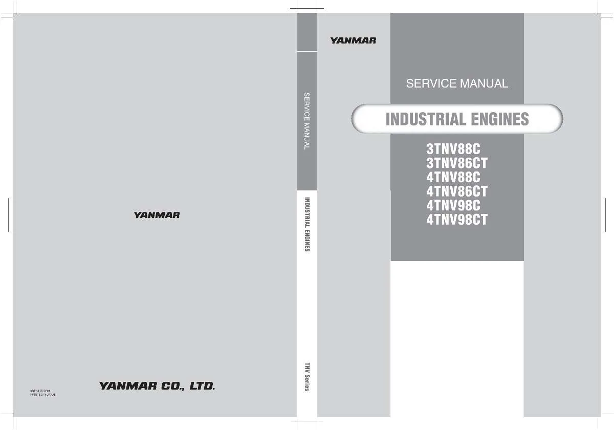 Yanmar 3Tnv88c, 3Tnv86ct, 4Tnv88c, 4Tnv98c Engine Service Manual PDF | Workshop Repair | Instant Download