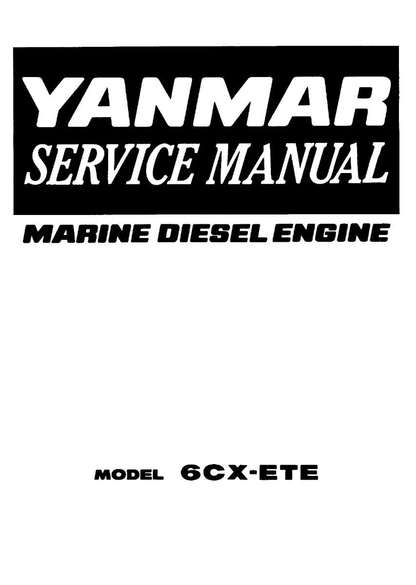 Yanmar 6Cx-Ete Marine engine Service Manual PDF | Workshop Repair | Instant Download