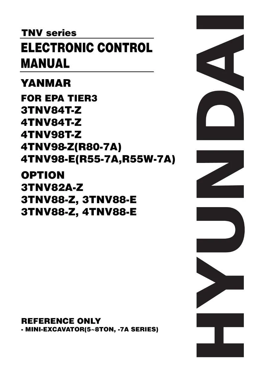 Yanmar Tnv series Engine Electronic contol manual PDF | Instant Download