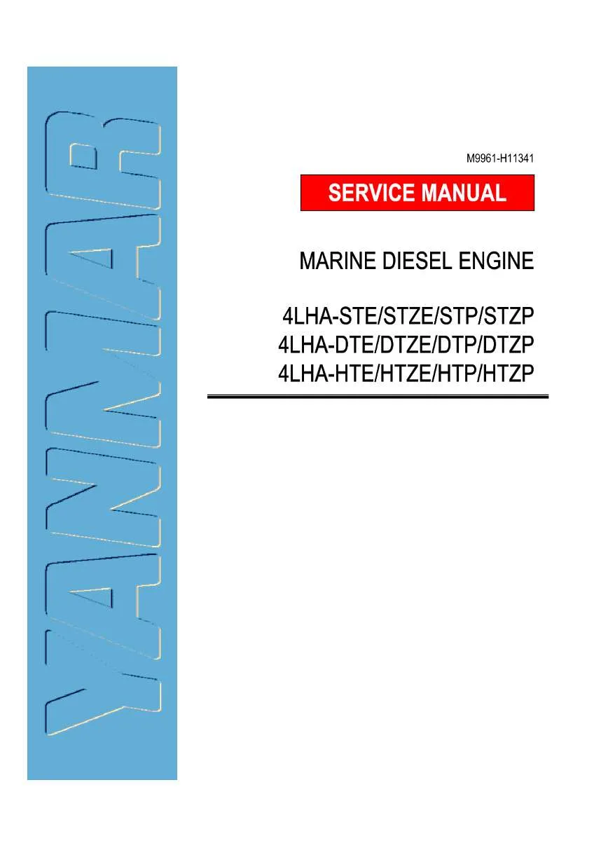 Yanmar 4Lha-Ste, 4Lha-Dte, 4Lha-The Marine engine Service Manual PDF | Workshop Repair | Instant Download
