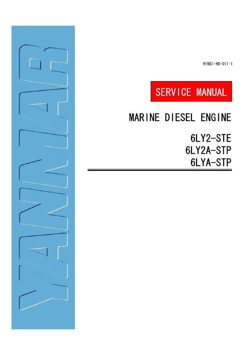 Yanmar 6Ly2-Ste, 6Ly2a-Stp, 6Lya-Stp Marine engine Service Manual PDF | Workshop Repair | Instant Download