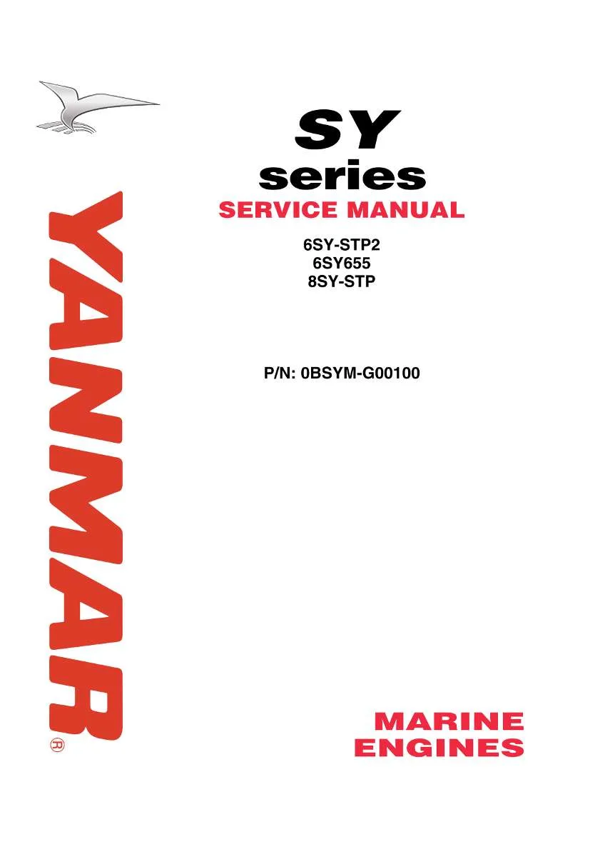 Yanmar 6Sy-Stp2, 6Sy655, 8Sy-Stp Marine engine Service Manual PDF | Workshop Repair | Instant Download