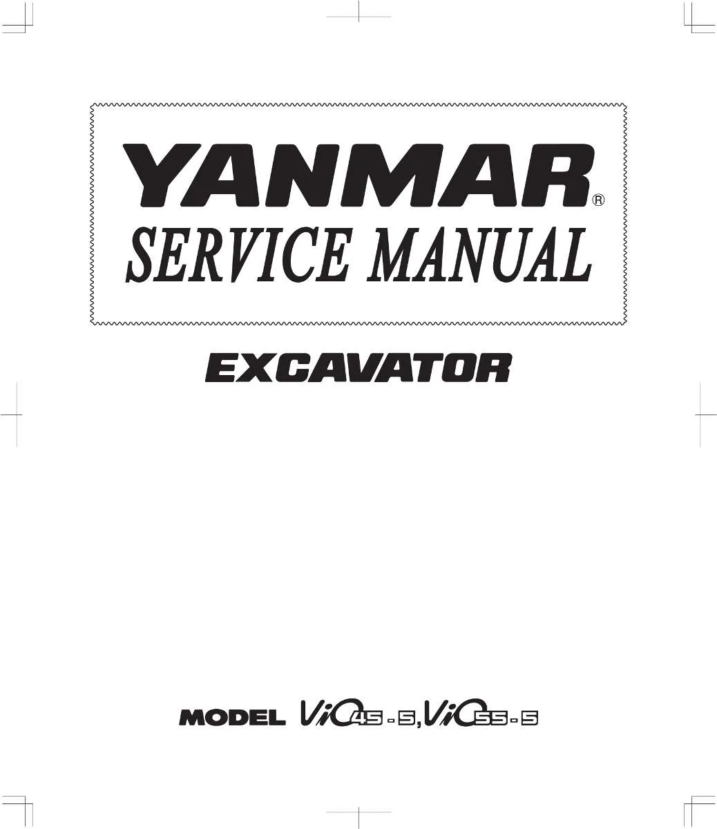 Yanmar Vio45-5, Vio55-5 Excavator Service Manual PDF | Workshop Repair | Instant Download