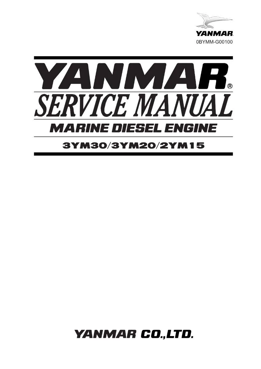 Yanmar 3Tm30, 3Ym20, 2Ym15 Marine engine Service Manual PDF | Workshop Repair | Instant Download