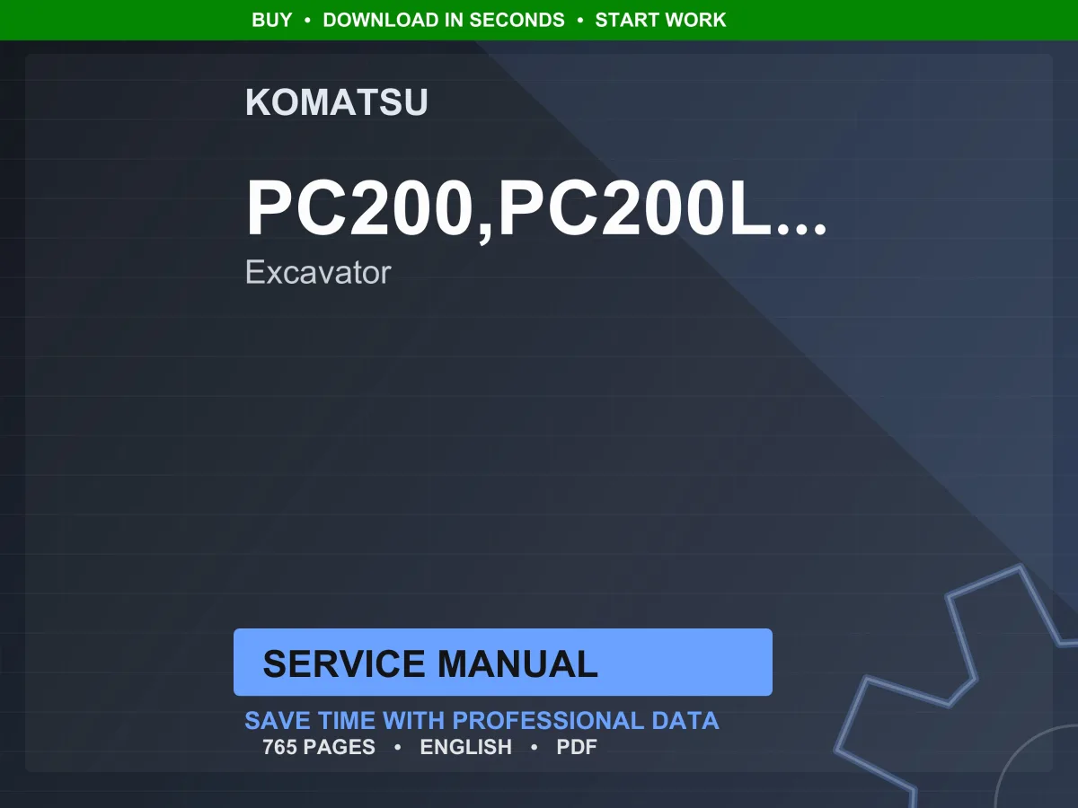 Komatsu PC200,210,220,240 Excavator Service Manual Repair Workshop PDF