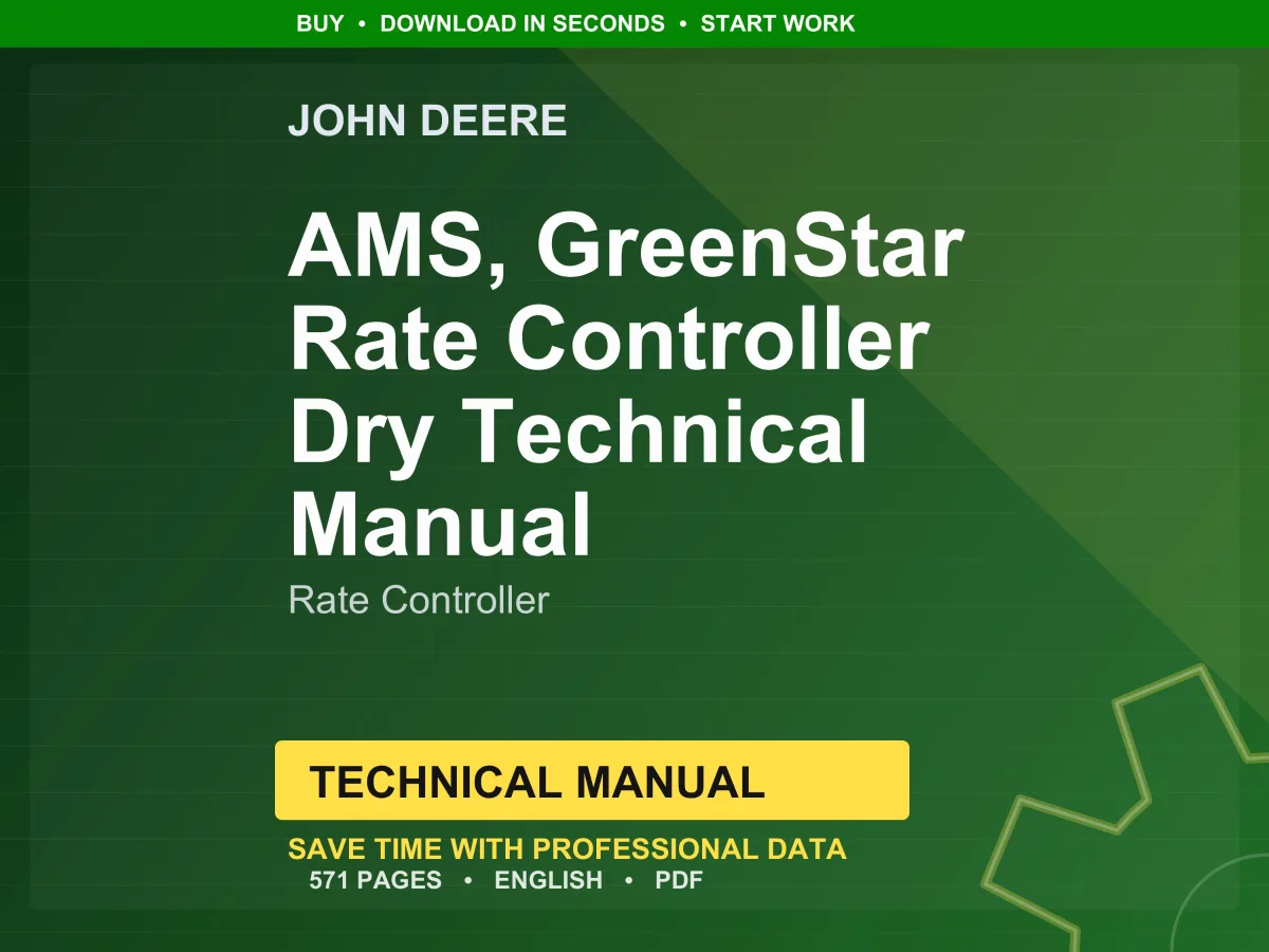 John Deere Greenstar Rate Controller Technical Manual PDF | Instant Download