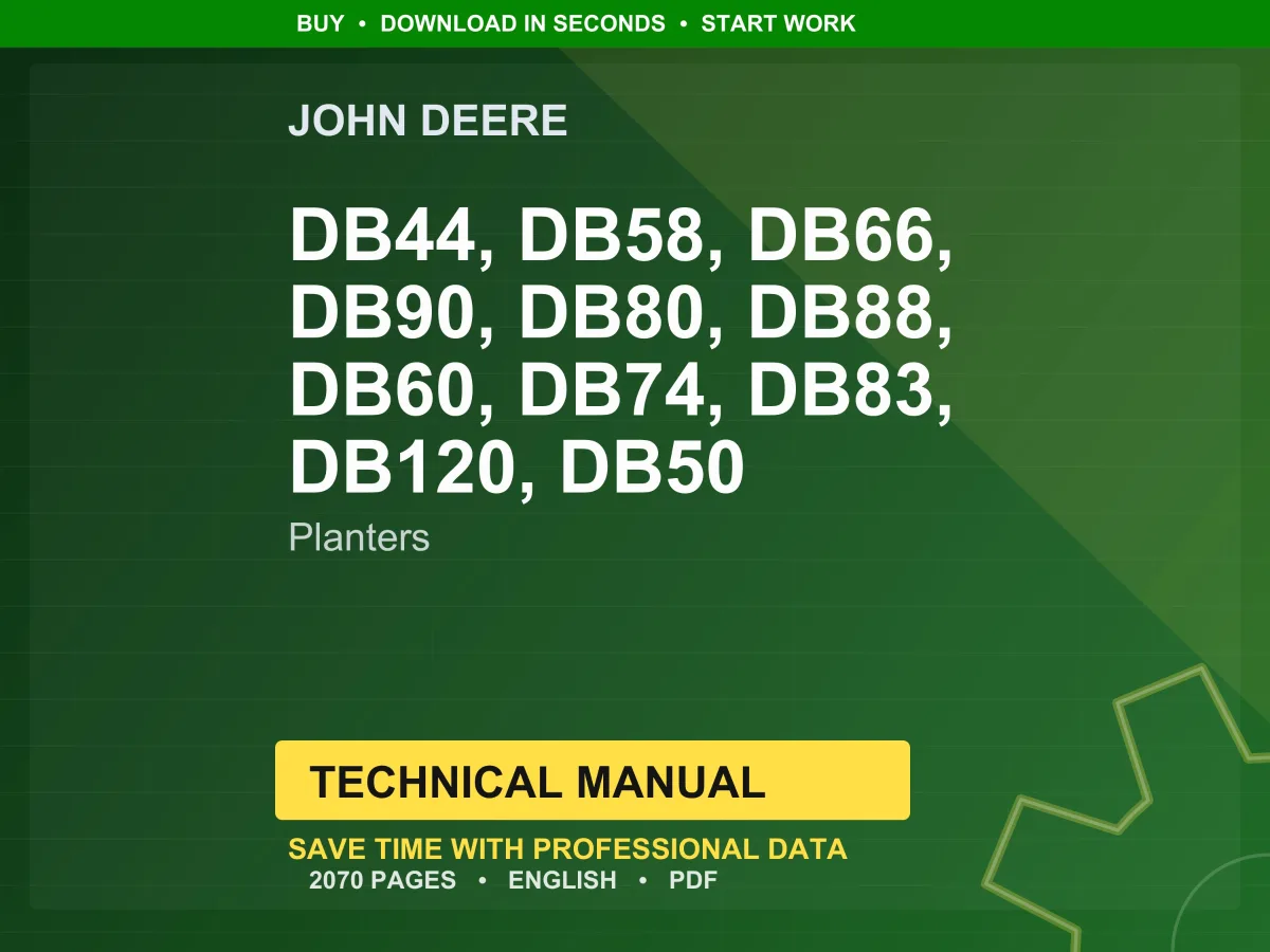 John Deere Deere-Bauer Series (Seedstar, Frame, & Hydraulics) Planters Technical Manual PDF | Instant Download