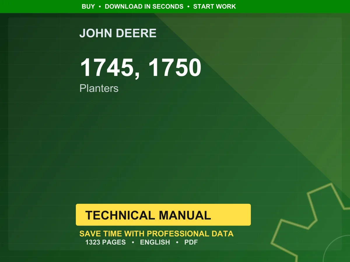 John Deere 1745, 1750 Planters Technical Manual PDF | Instant Download