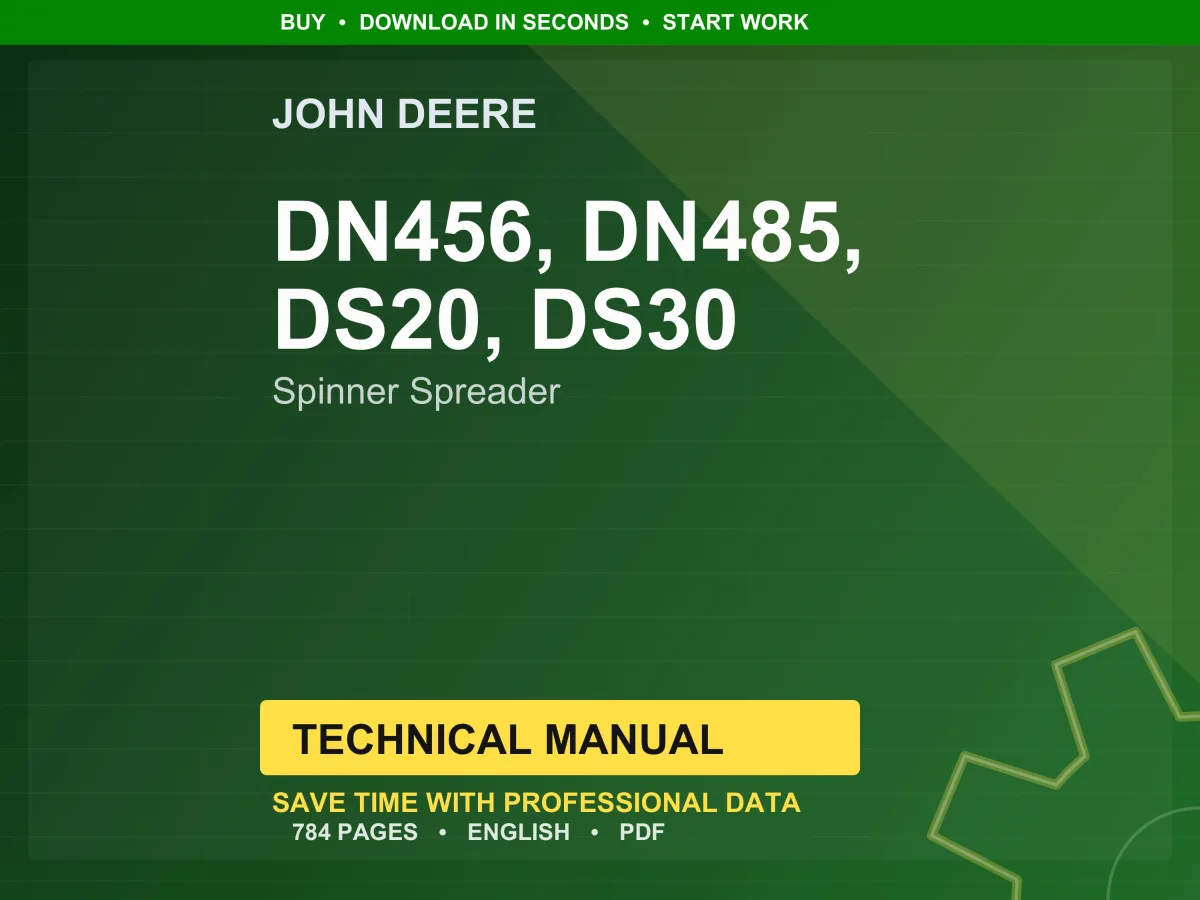 John Deere Dn456, Dn485, Ds20, Ds30 Spinner Spreader Technical Manual PDF | Instant Download
