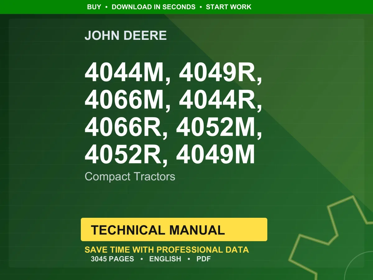 John Deere 4044 - 4066M/R Compact Tractors Technical Manual PDF | Instant Download