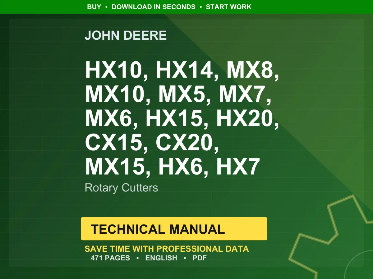 John Deere Mx, Hx & Cx Series Rotary Cutters Technical Manual PDF | Instant Download
