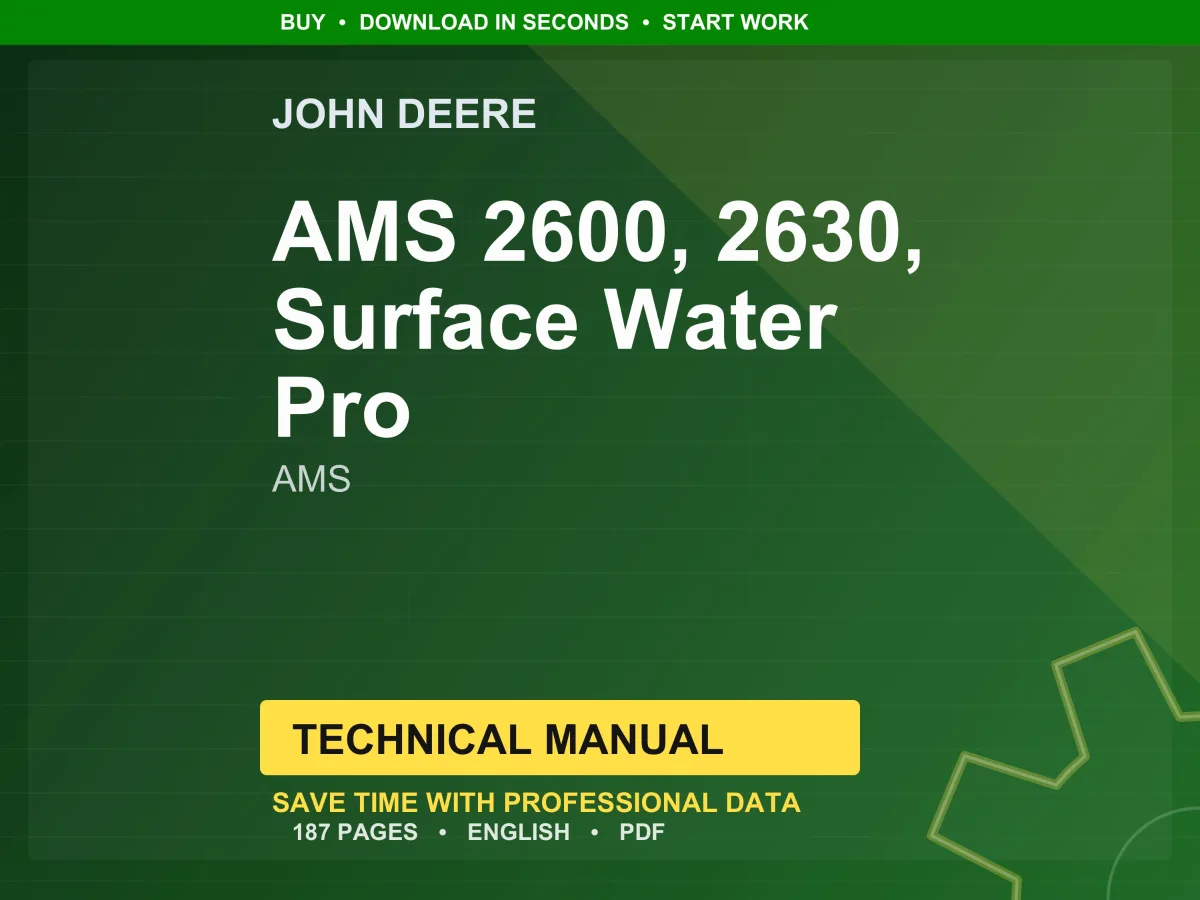 John Deere Ams 2600, 2630, Surface Water Pro Ams Technical Manual PDF | Instant Download