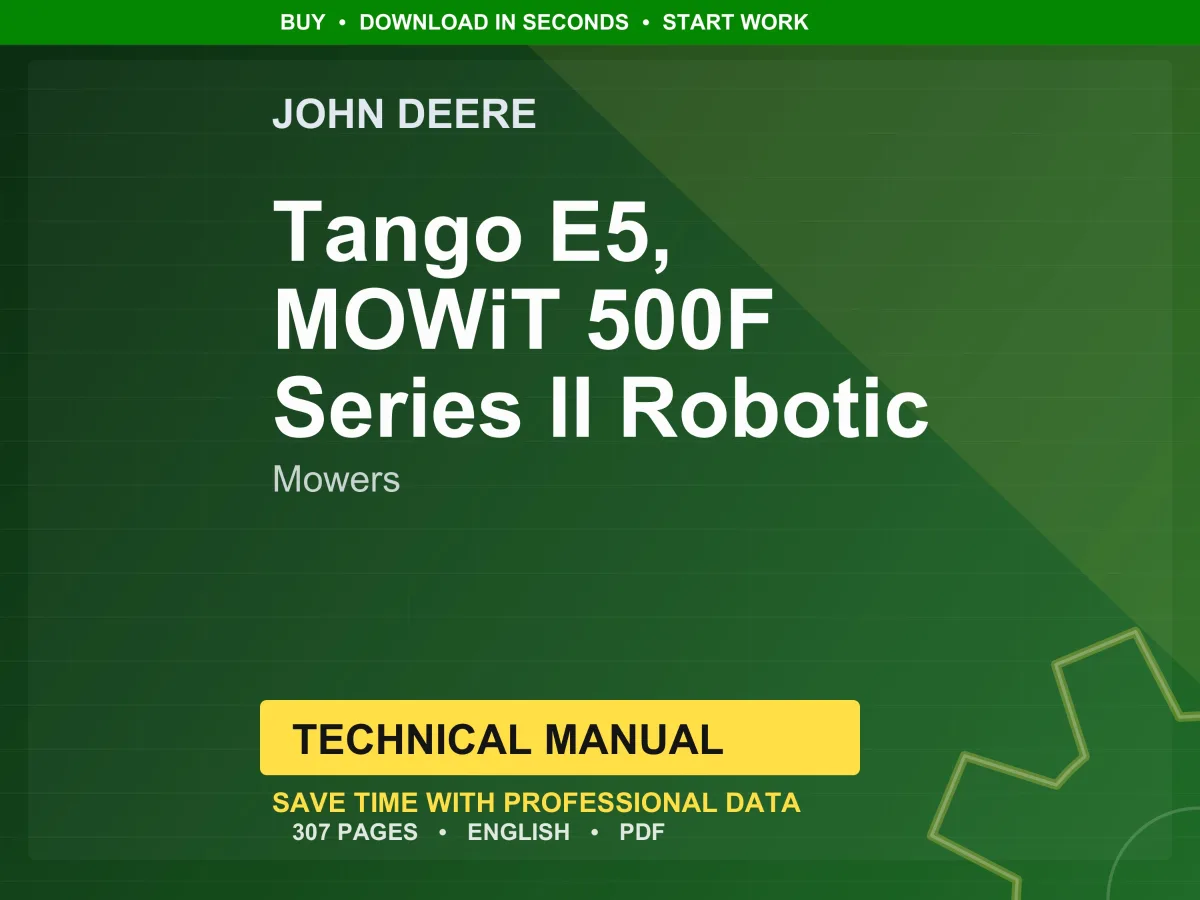 John Deere Tango E5, Mowit 500F Series Ii Robotic Mowers Technical Manual PDF | Instant Download