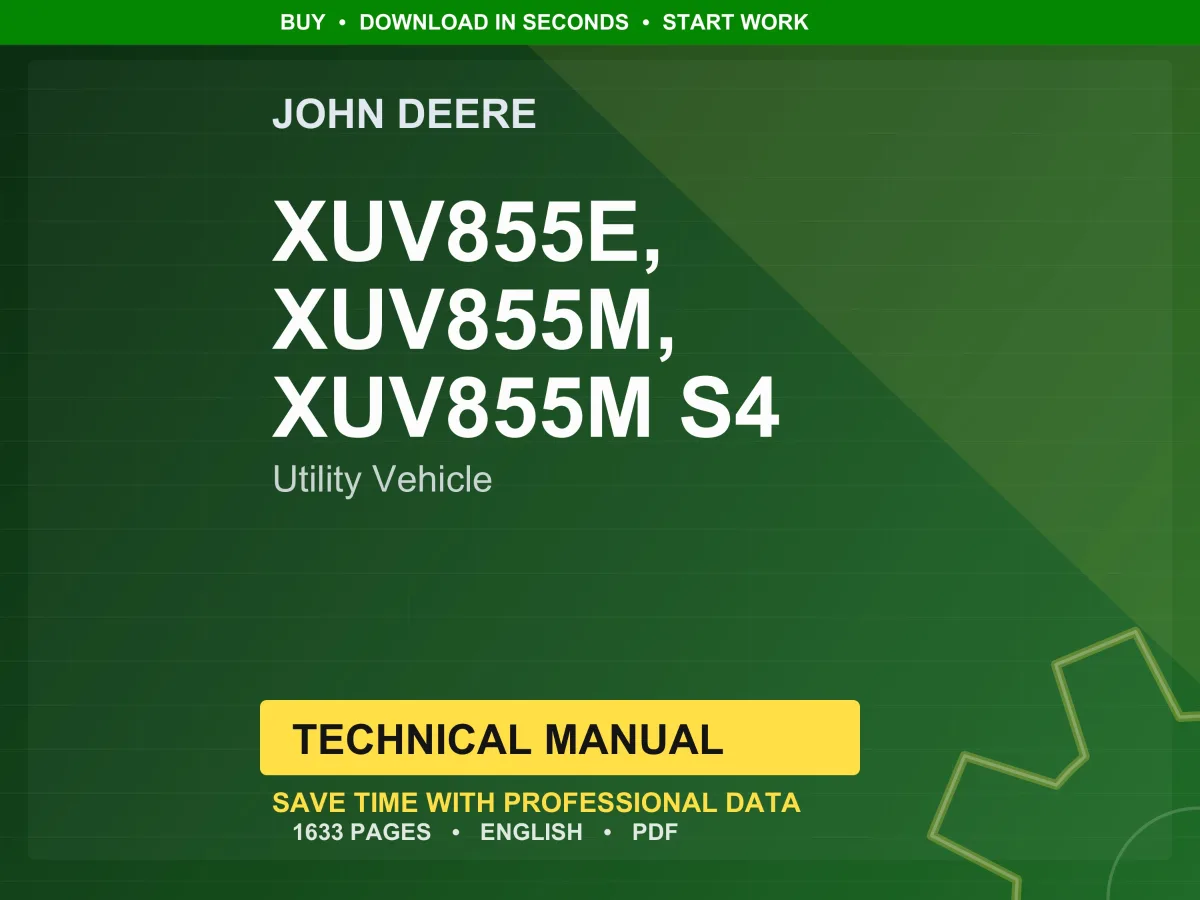 John Deere Xuv855e, Xuv855m, Xuv855m S4 Utility Vehicle Technical Manual PDF | Instant Download