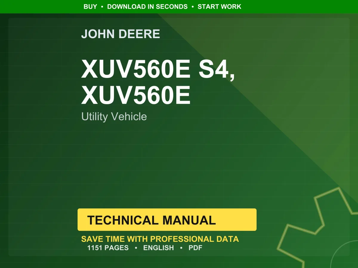 John Deere Xuv560e S4, Xuv560e Utility Vehicle Technical Manual PDF | Instant Download