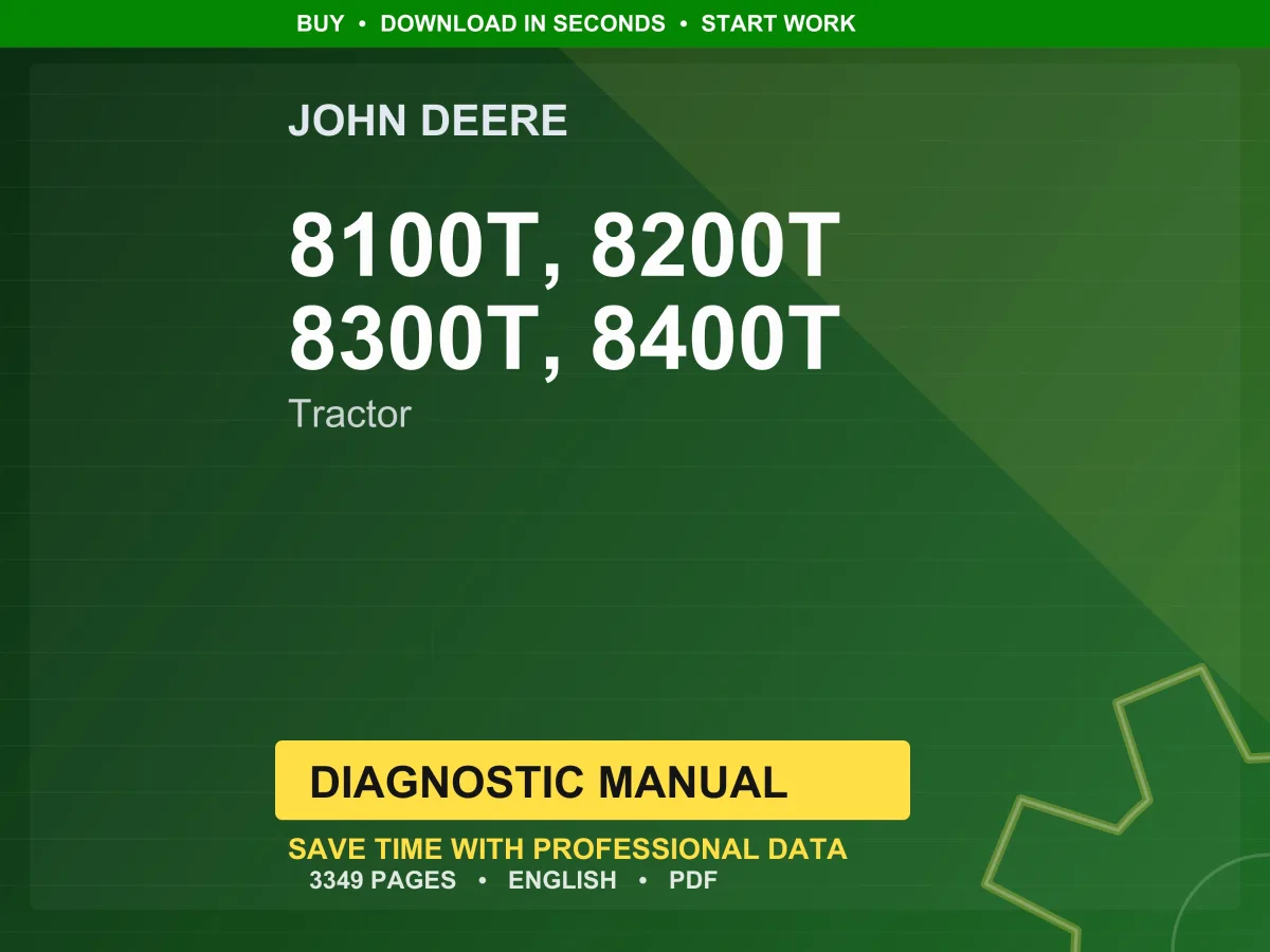 John Deere 8100T, 8200T 8300T, 8400T Tractor Diagnostic Manual Pdf | Instant Download