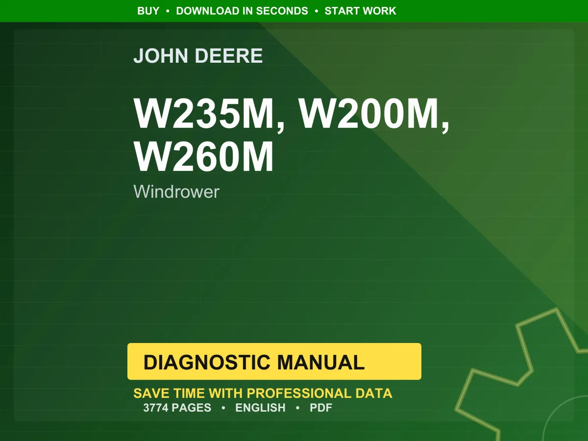 John Deere W235m, W200m, W260m Windrower Diagnostic Manual PDF | Instant Download