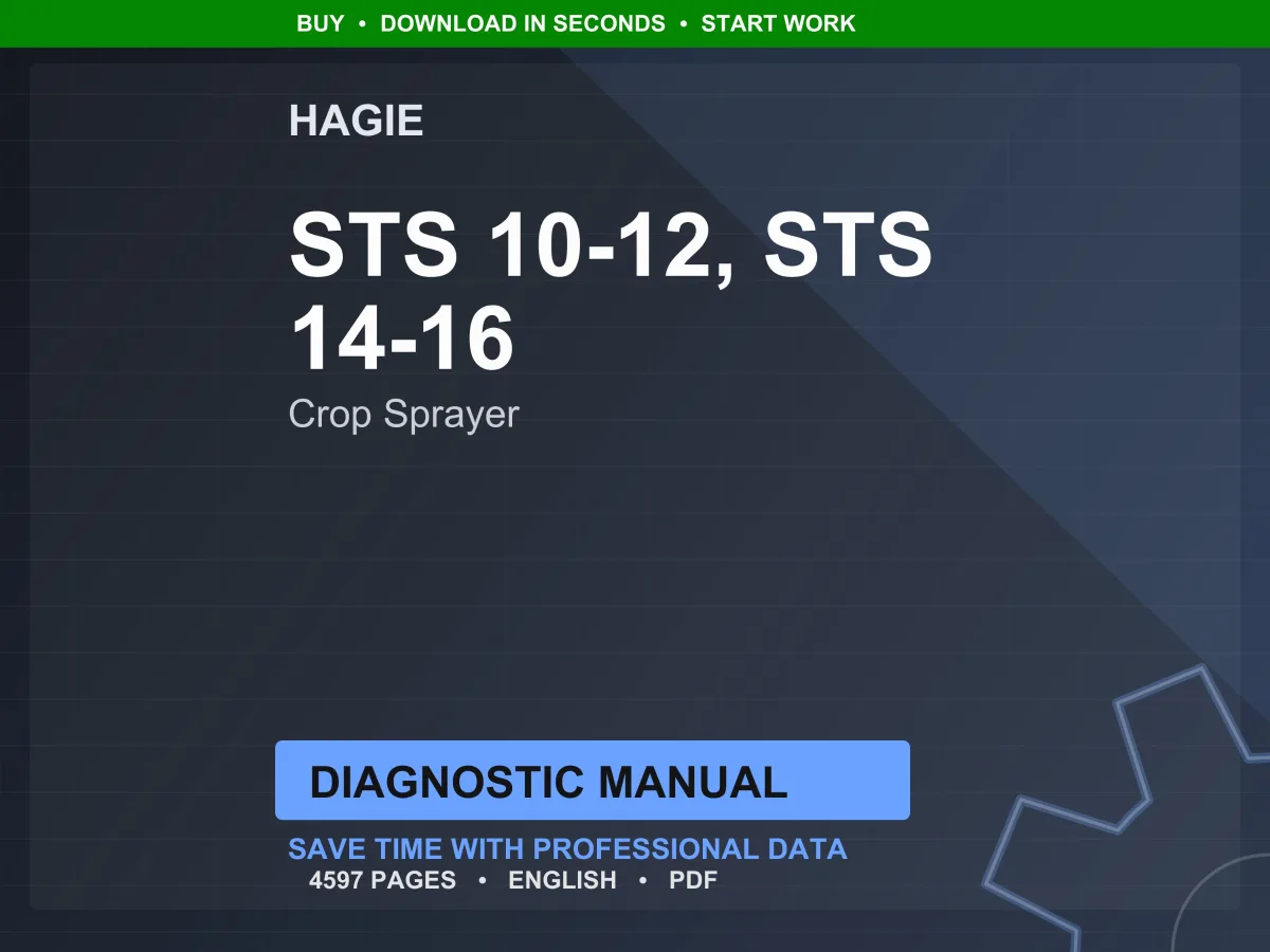 Hagie Sts 10-12, Sts 14-16 Crop Sprayer Diagnostic Manual PDF | Instant Download