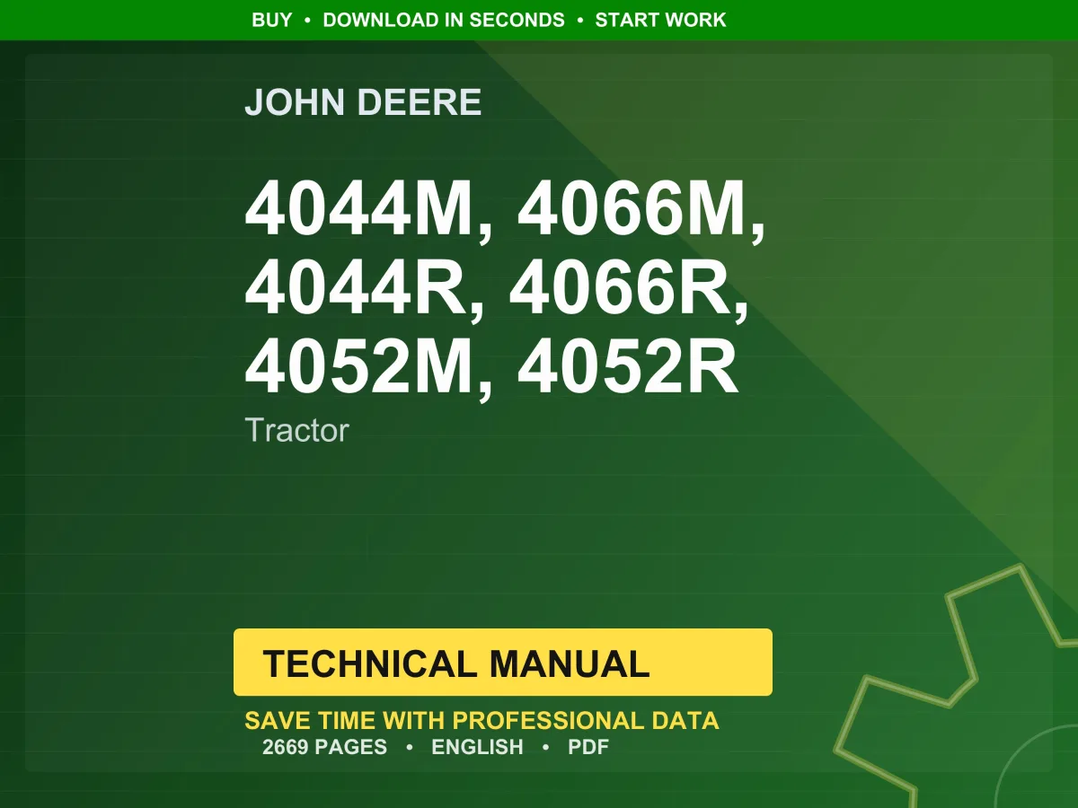 John Deere 4044M, 4066M, 4044R, 4066R, 4052M, 4052R Tractor Technical Manual Pdf | Instant Download