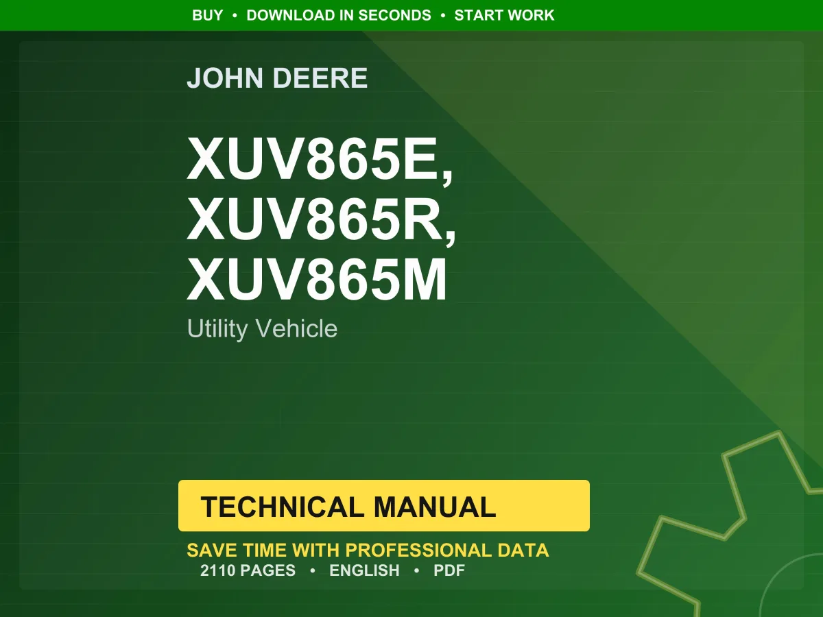 John Deere Xuv865e, Xuv865r, Xuv865m Gator Utility Vehicle Technical Manual PDF | Instant Download