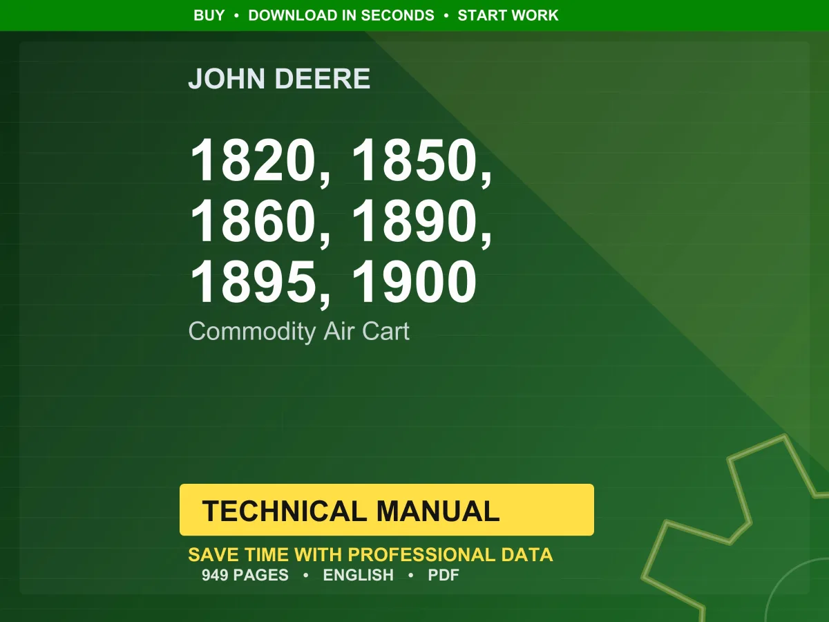 John Deere 1820, 1850, 1860, 1890, 1895, 1900 Commodity Air Cart Technical Manual PDF | Instant Download