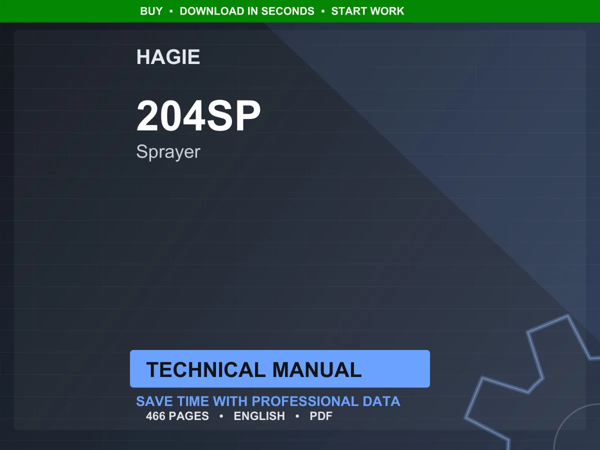 Hagie 204Sp Sprayer Technical Manual PDF | Instant Download