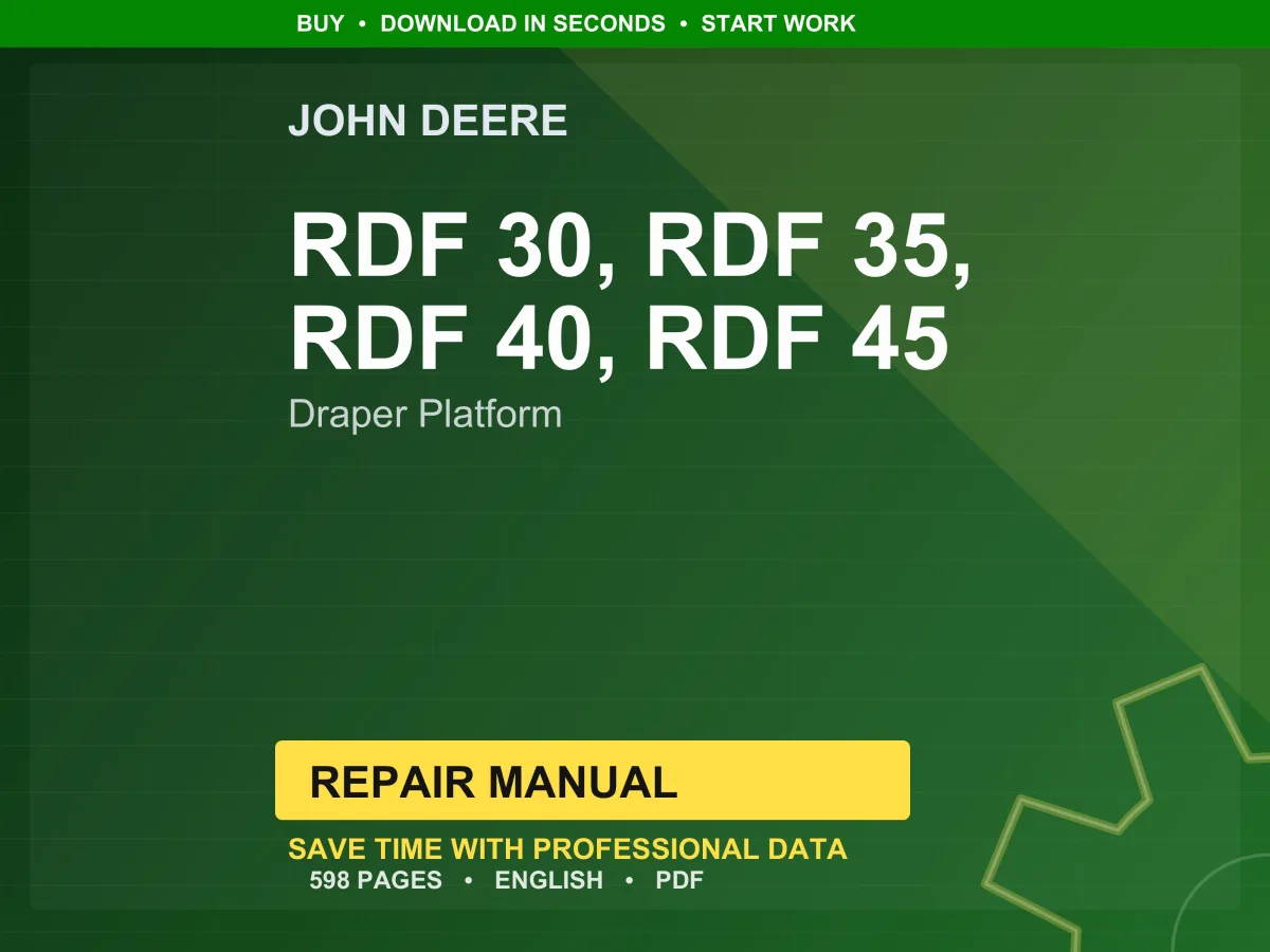 John Deere Rdf 30, Rdf 35, Rdf 40, Rdf 45 Draper Platform Repair Manual PDF | Service Workshop | Instant Download