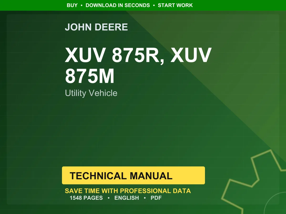 John Deere Xuv 875M, 875R Utility Vehicle Technical Manual PDF | Instant Download
