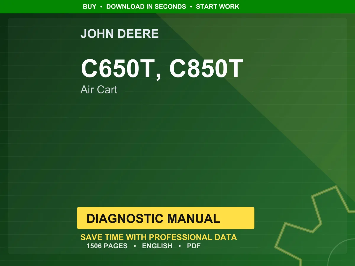 John Deere C650t, C850t Trailing Commodity Air Cart Diagnostic Manual PDF | Instant Download