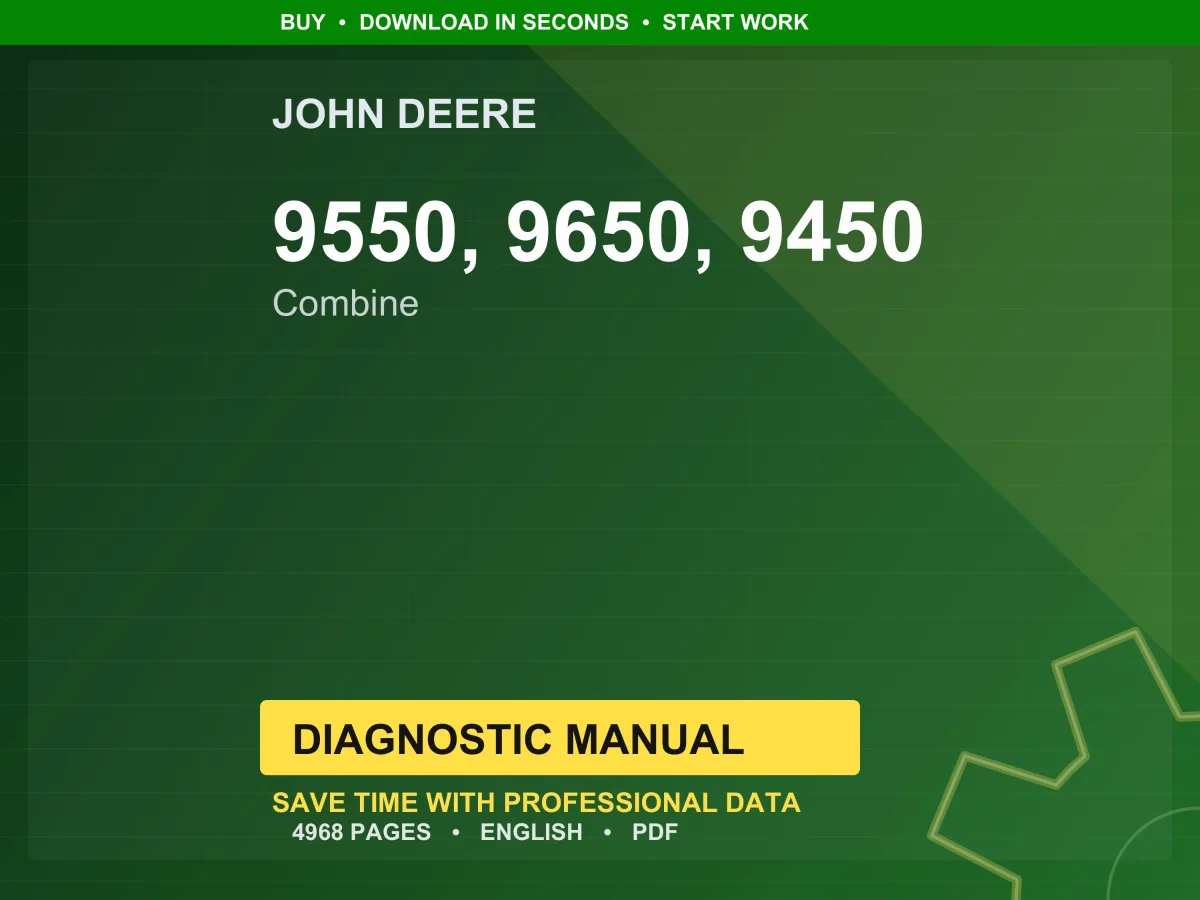 John Deere 9550, 9650, 9450 Combine Diagnostic Manual PDF | Instant Download