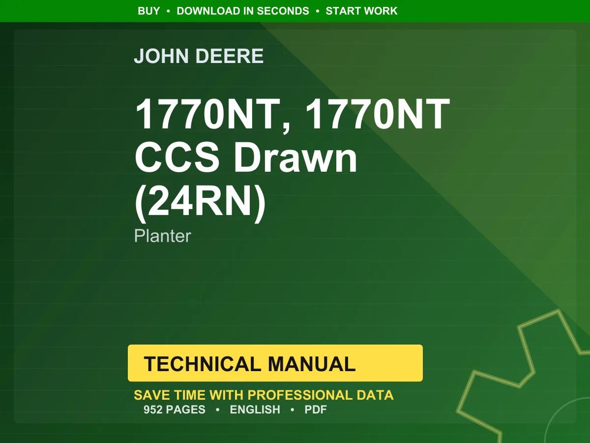 John Deere 1770Nt, 1770Nt Ccs Drawn (24Rn) Planter Technical Manual PDF | Instant Download