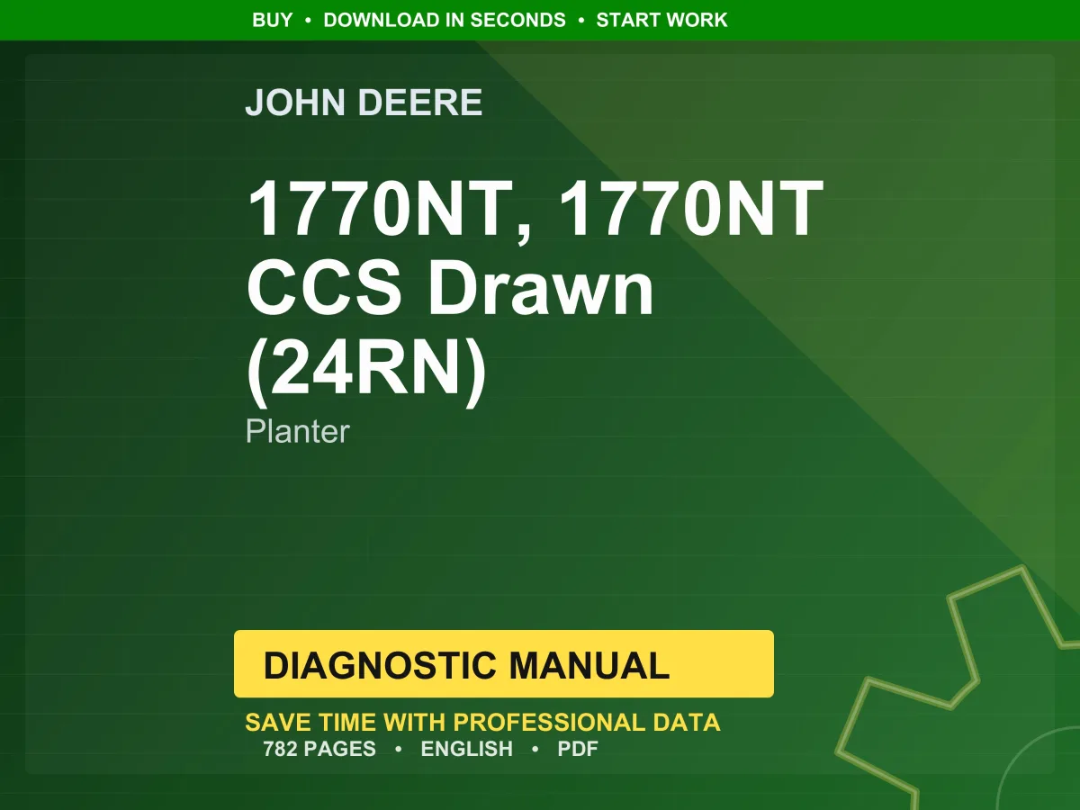 John Deere 1770Nt, 1770Nt Ccs Drawn (24Rn) Planter Diagnostic Manual PDF | Instant Download