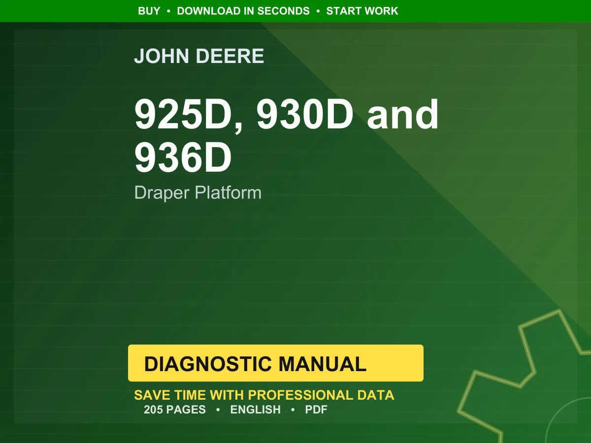 John Deere 925D, 930D And 936D Draper Platform Diagnostic Manual Pdf | Instant Download