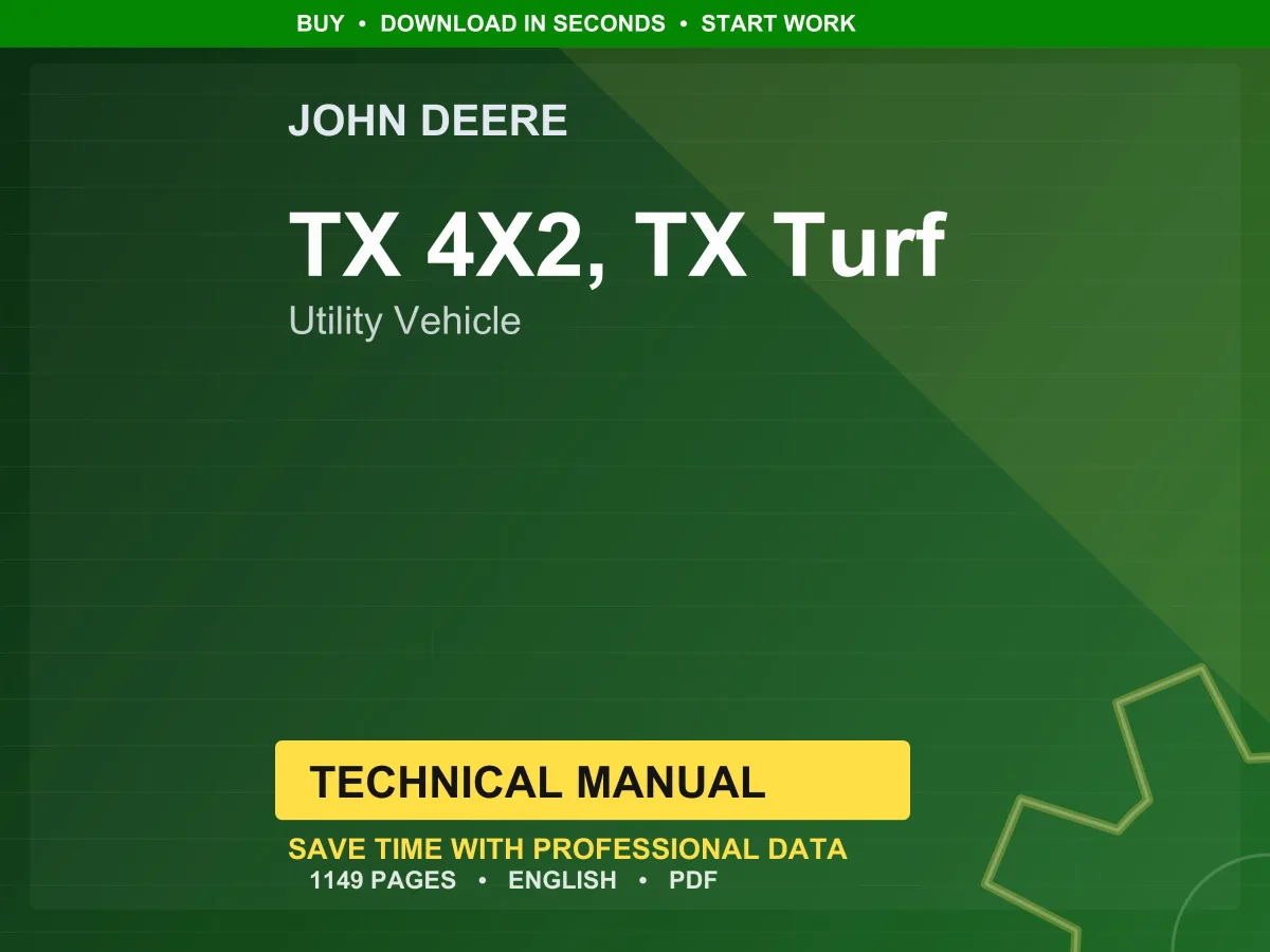 John Deere Tx 4X2, Tx Turf Utility Vehicle Technical Manual Service PDF Workshop Download
