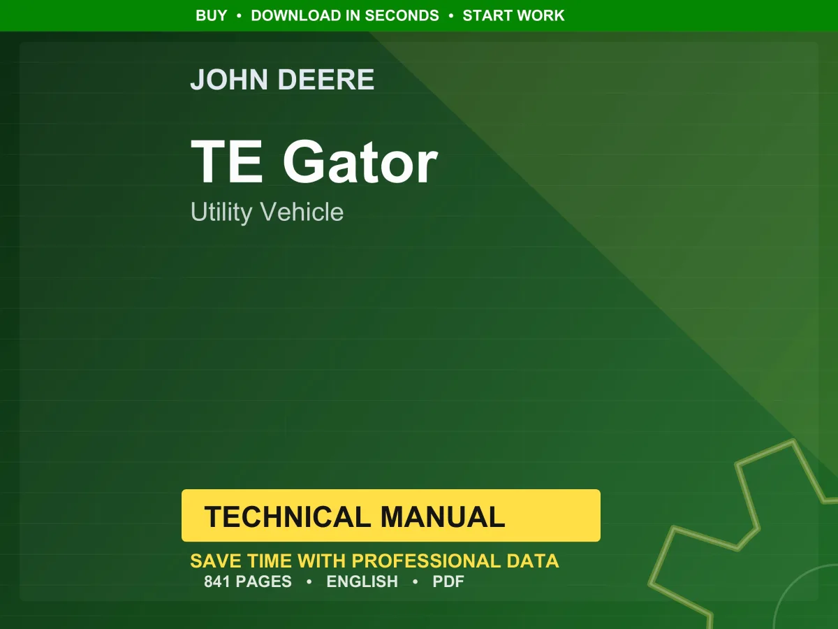 John Deere Te Gator Utility Vehicle Technical Manual Service PDF Workshop Download